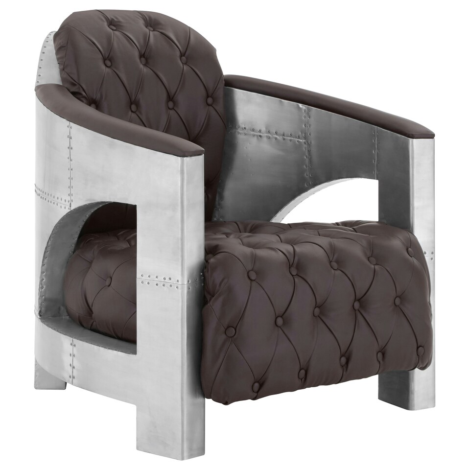 image 1 of Interiors by Premier Buttoned Armchair Brown