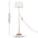 image 3 of ValueLights Charlie Copper Floor Lamp White Doretta Shade | Copper