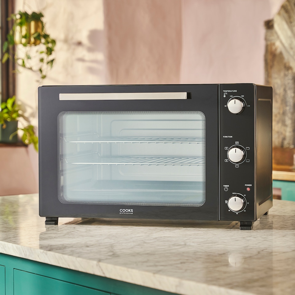image 1 of Cooks Professional 60L Mini Oven - X-Large Electric Countertop Cooker with Adjustable Temperature & Timer