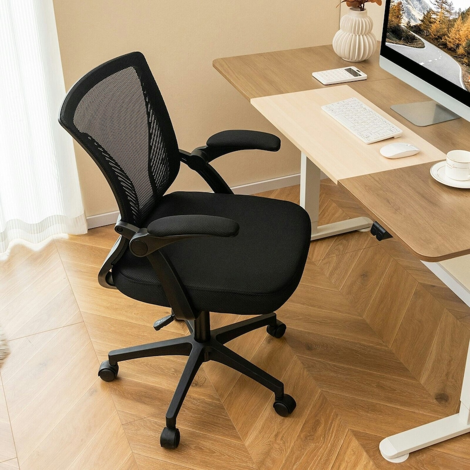 image 1 of COSTWAY Ergonomic Office Chair Adjustable Swivel Chair Black