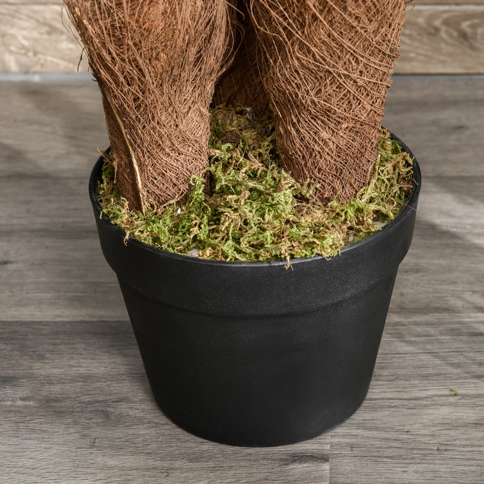 image 1 of Outsunny 150cm5FT Artificial Tropical Fern Tree Decorative Plant with Nursery Pot, Fake Plant for Indoor Decor | Green