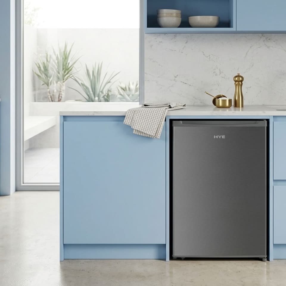 image 1 of HYE Under Counter Fridge 48cm Freestanding Larder 90 Litre - Silver RF01UCF88S01