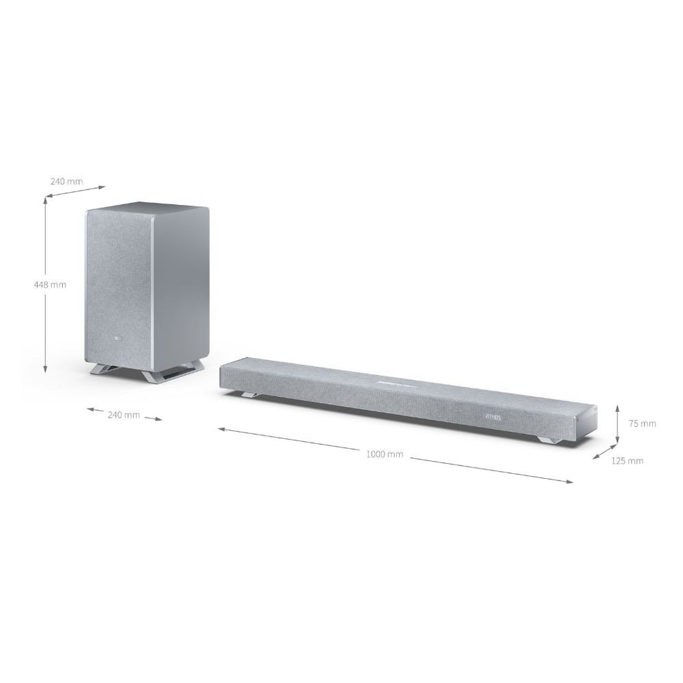 image 1 of SHARP HT-SBW53121(SL) Q 3.1.2 Dolby Atmos / DTS:X Soundbar with Wireless Subwoofer - Silver
