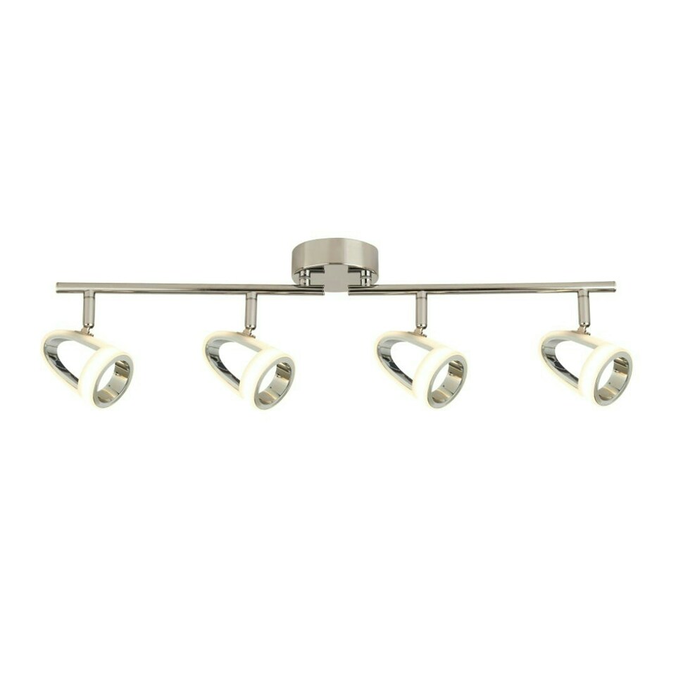 image 1 of Baird 4 Light Polished Chrome & White LED Ceiling Spotlight Bar