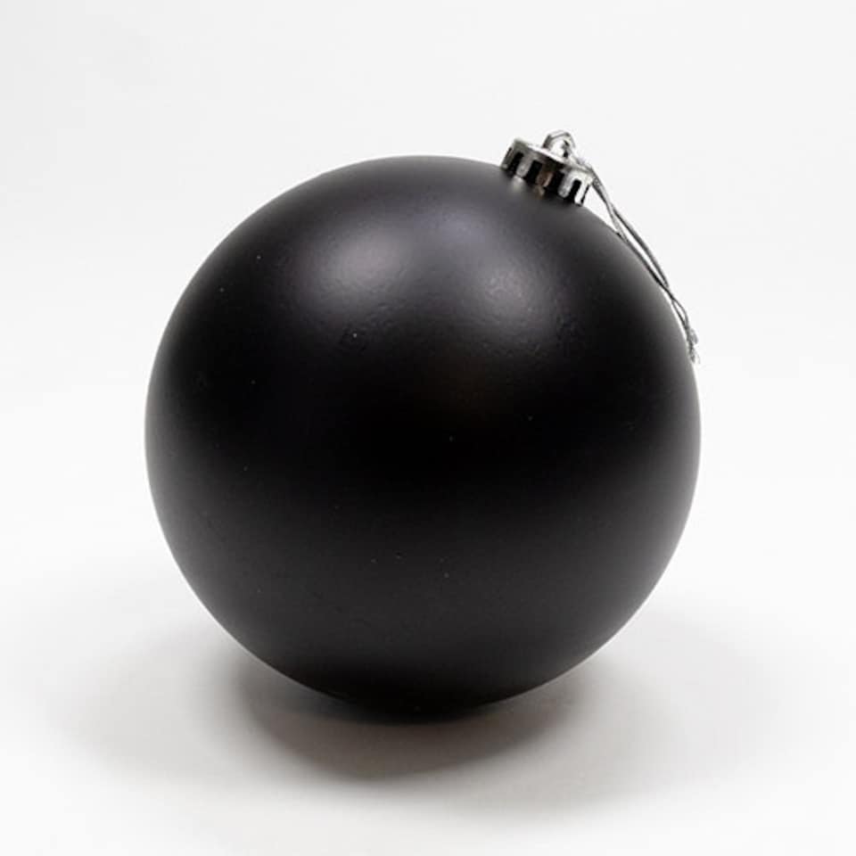 image 1 of Black Matte Shatterproof Christmas Bauble 15cm