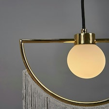 ValueLights Jupiter Art Deco Polished Brass Ceiling Light Pendant | Gold