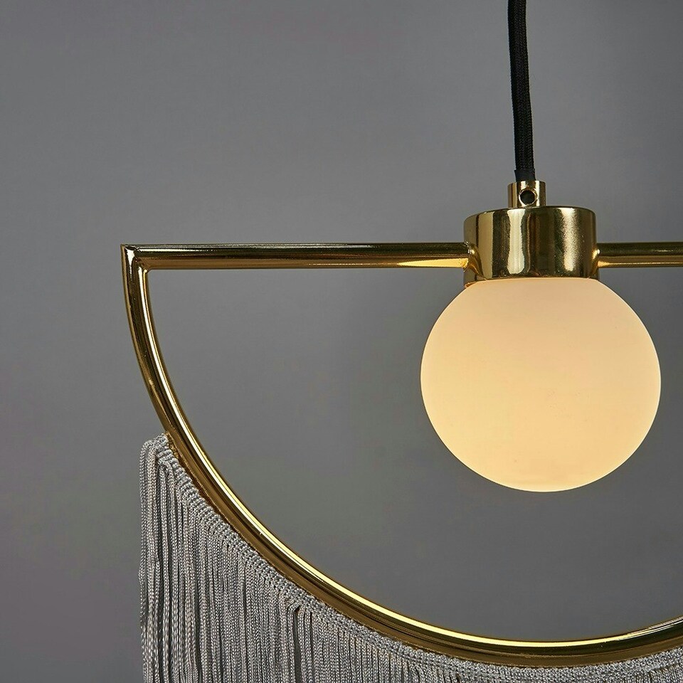 image 1 of ValueLights Jupiter Art Deco Polished Brass Ceiling Light Pendant | Gold