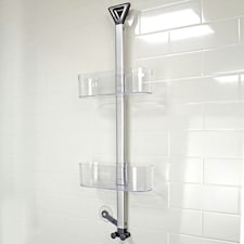 Showerdrape Elements Clear 2 Tier Basket Hanging Shower Caddy