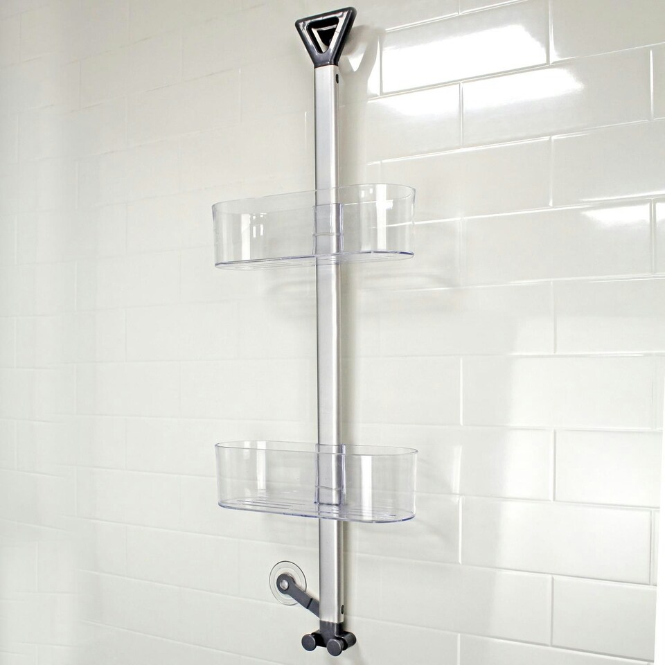 image 1 of Showerdrape Elements Clear 2 Tier Basket Hanging Shower Caddy