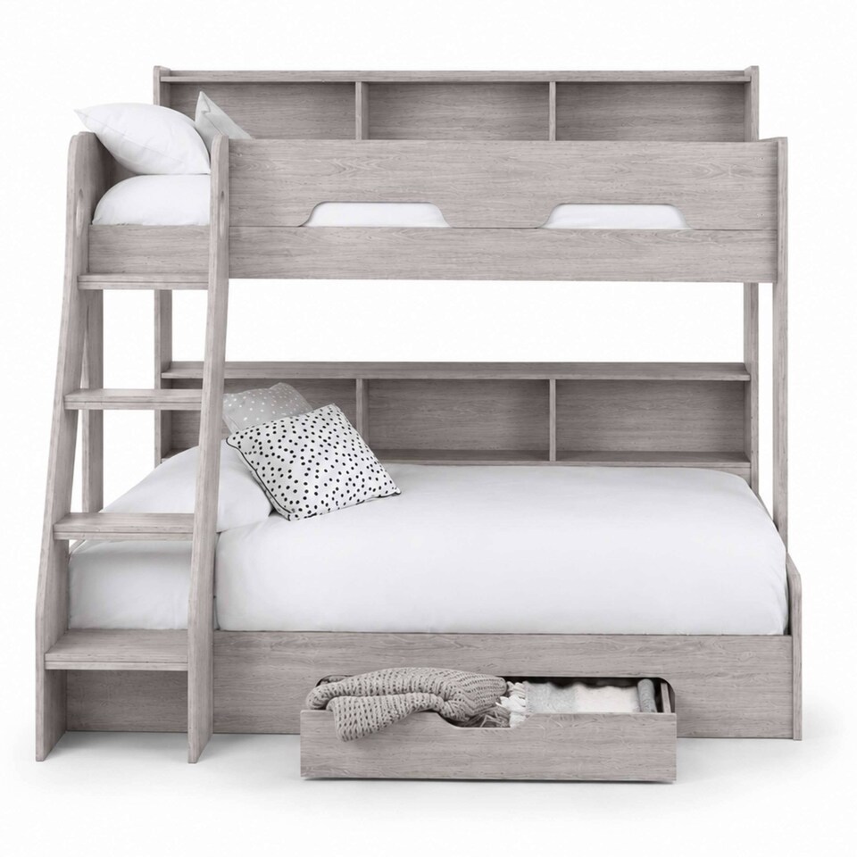Orion Triple Sleeper Bunk Bed - Grey Oak Effect, Single/Small Double
