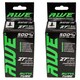 image 3 of AWE Set x 2 Butyl Rubber 27" MTB/E-Bike Inner Tube 27 x 1 ¼ 700x28/37C Schrader Valve