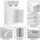 image 4 of Yaheetech Bathroom Floor Storage Cabinet with 2 Drawers White White