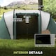 image 6 of Outsunny 2 Bedroom Camping Tent with Living Area, 3000mm Waterproof, Blue