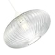 image 8 of Modern Designer Clear Transparent Line Ribbed Glass Oval Pendant Lamp Shade | Clear | Transparent | 1