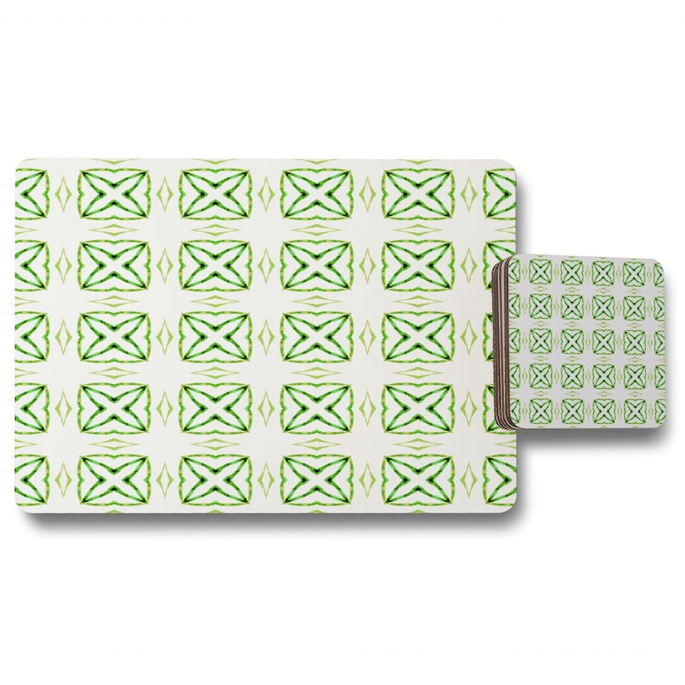 Green extraordinary boho chic summer design (Placemat & Coaster Set)