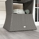 image 8 of Outsunny Rattan Wicker Tea Coffee Table w/ Umbrella Hole Dark Grey | Grey | Dark Grey | 54 x 54 x 55 cm