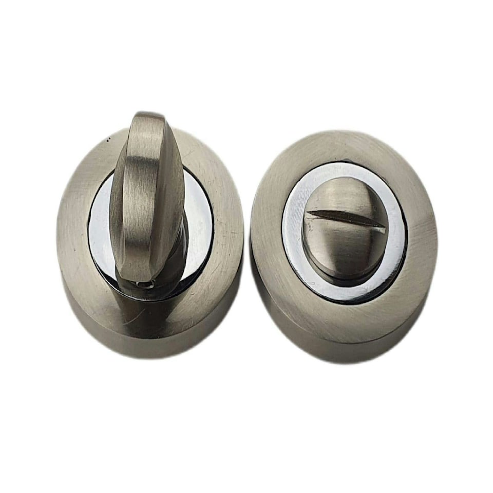 Golden Grace Bathroom Toilet Door Thumb Twist Lock in Duo Chrome Finish | Chrome | 1 Set