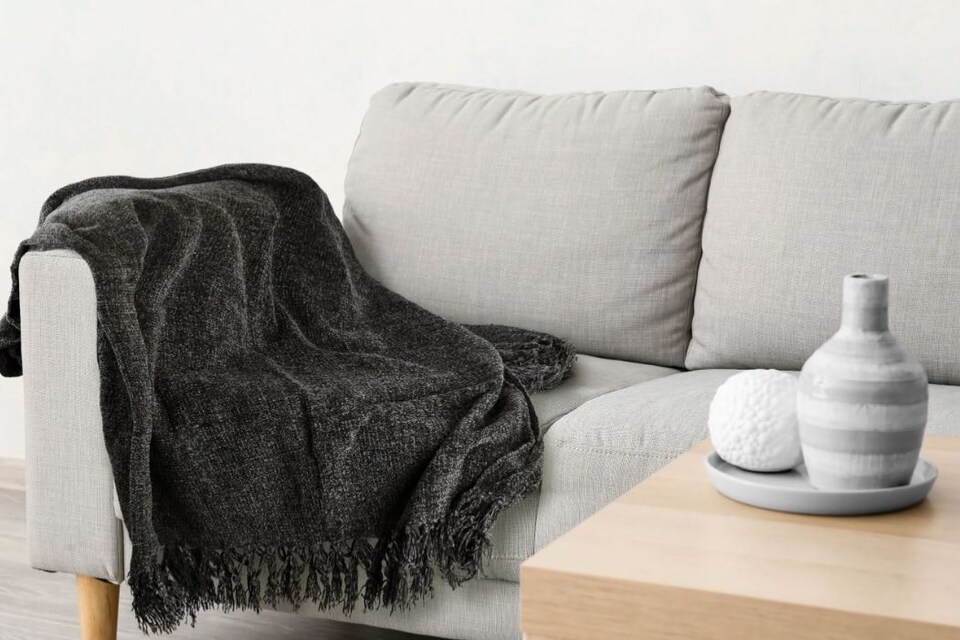 image 1 of Camilla Collection Chenille Throw in Charcoal (50" x 60") | Grey | Grey