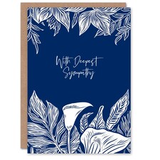 Calla Lily Flower Botanical White With Sympathy Card