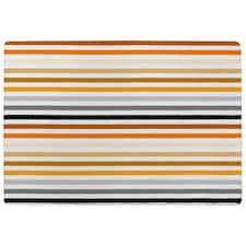 striped pattern, orange black gray beige and brown (Rug) Multi | XL: 160x230cm