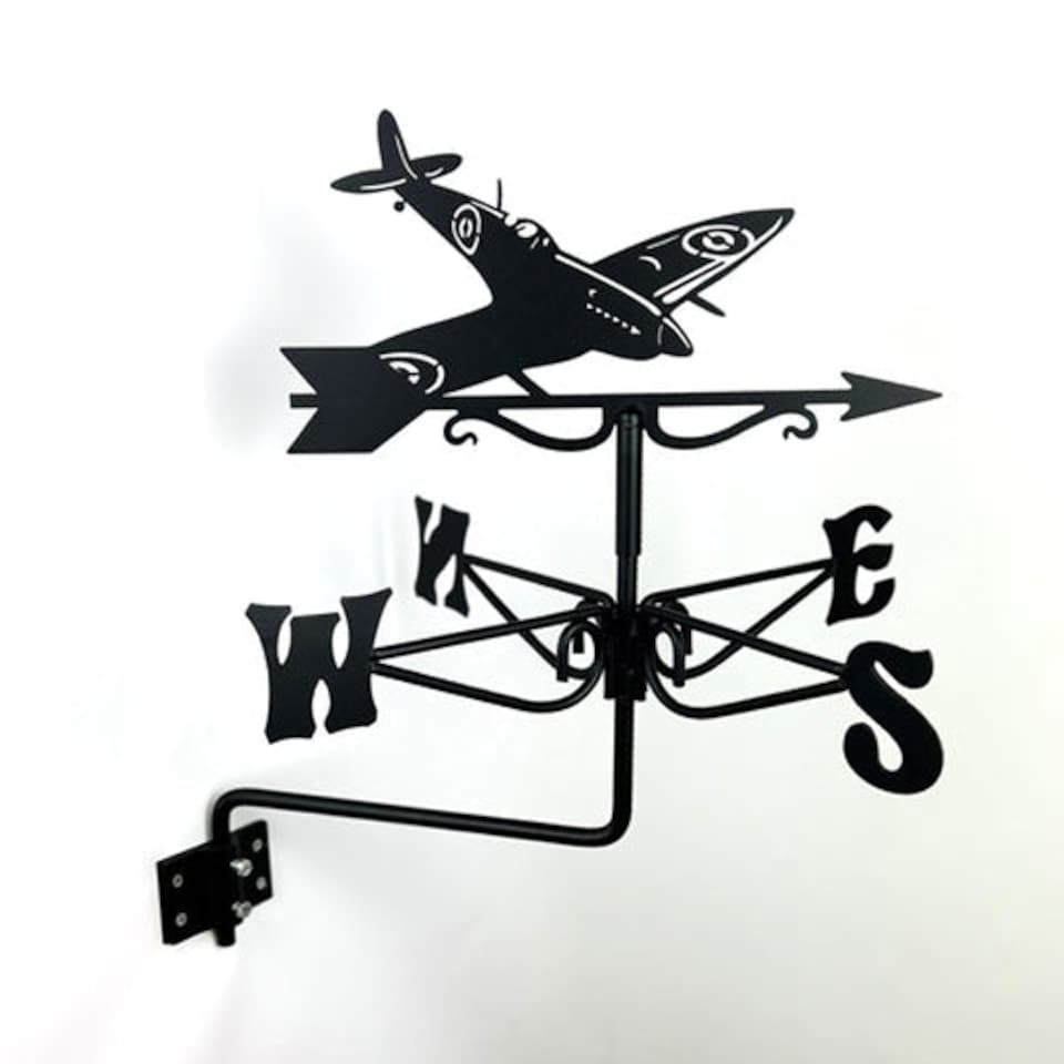 image 1 of Mini Spitfire Weathervane - Steel - L38 x W38 x H52 cm - Black