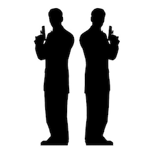 Silhouette Secret Agent Man Lifesize Cardboard Cutouts - 180cm - Pack of 2