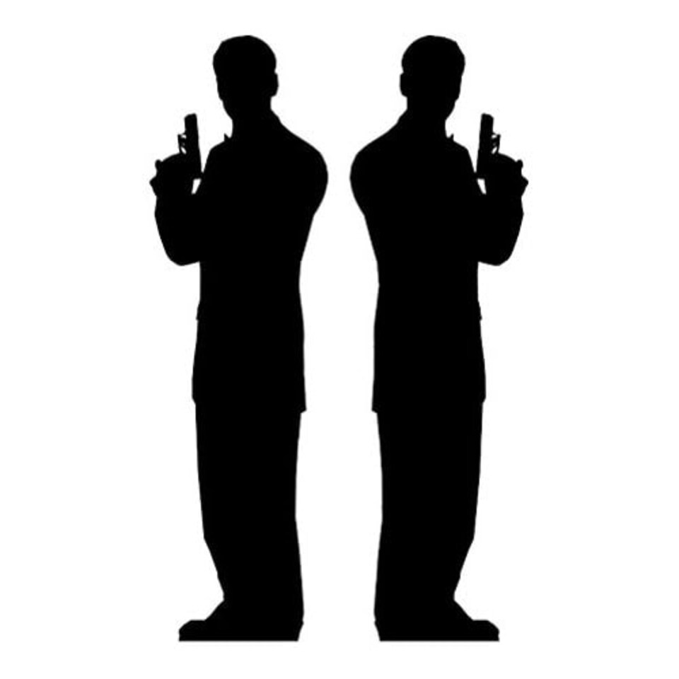 Silhouette Secret Agent Man Lifesize Cardboard Cutouts - 180cm - Pack of 2