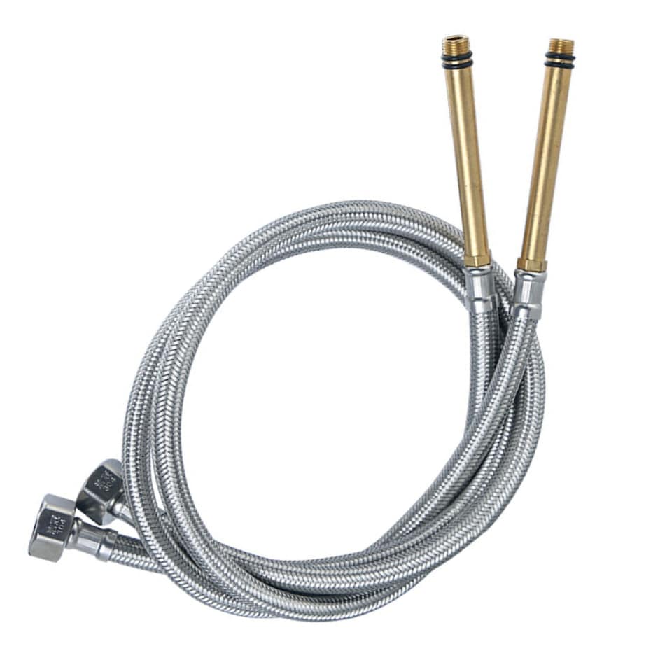 image 1 of TradeProvider® Flexi Pipes, Flexible Mixer Taps Tails (2pcs/pack)Kitchen Tap Connector 10M x1/2 Fitting 600mm Long Flexible Hose British Standard Pipe Connectors (103mm brass end)