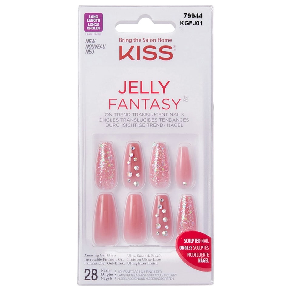 Kiss Gel Fantasy Jelly False Nails Be Jelly (28 Nails & Adhesive 2g)