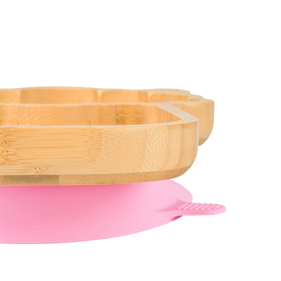 image 1 of Tiny Dining Children's Bamboo Suction Llama Plate - Pink | Pink | Pink