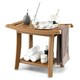 image 1 of COSTWAY Shower Bench Stool Bathroom Seat 2-Tier Brown