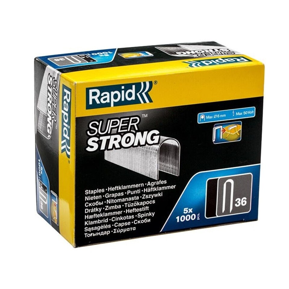 Rapid 36 Series Staples - Multi Colour - 14mm Leg Length (divergent points)