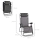 image 5 of Outsunny Zero Gravity Chair, Reclining Lounger w/ Pillow Grey
