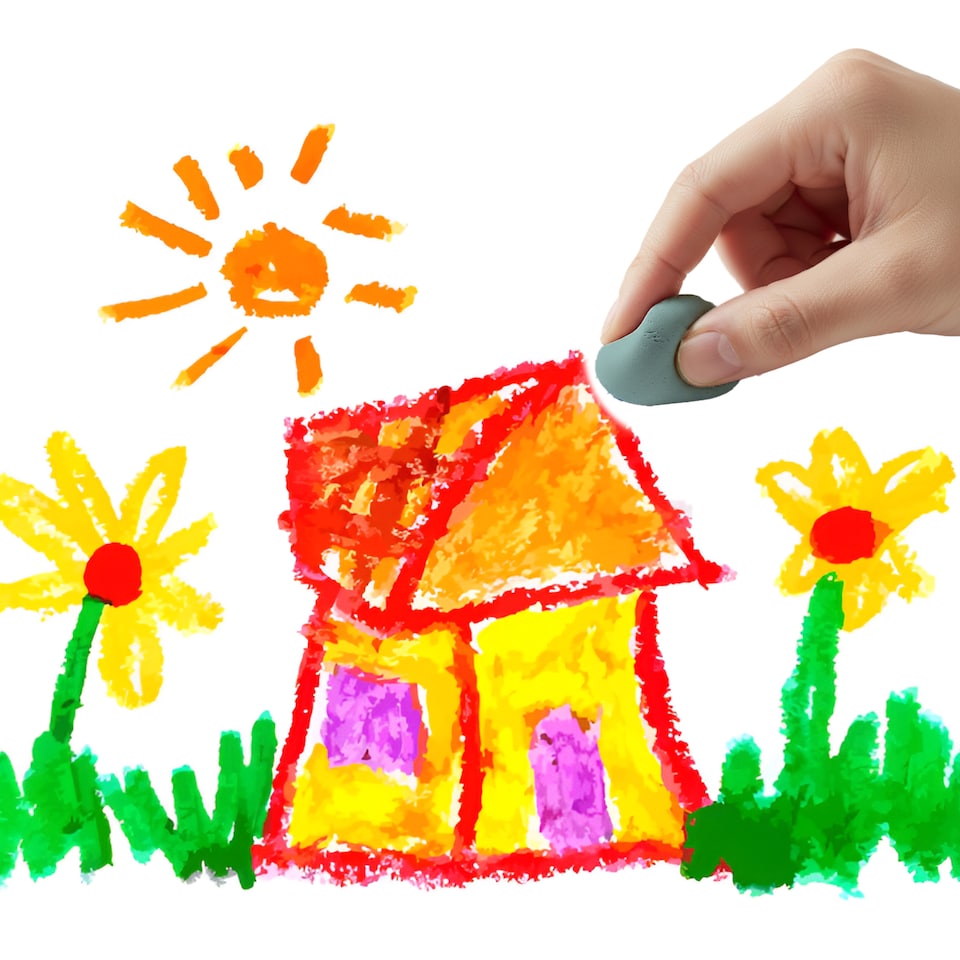 image 1 of Pack of 6 Kneadable Erasers 45 x 35 x 10mm – Reusable Mouldable Rubber for Artists and Sketching