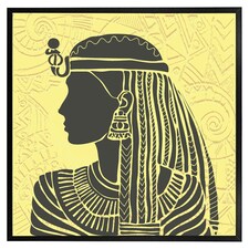 Egyptian women on yellow (Picture Frame) Black | S