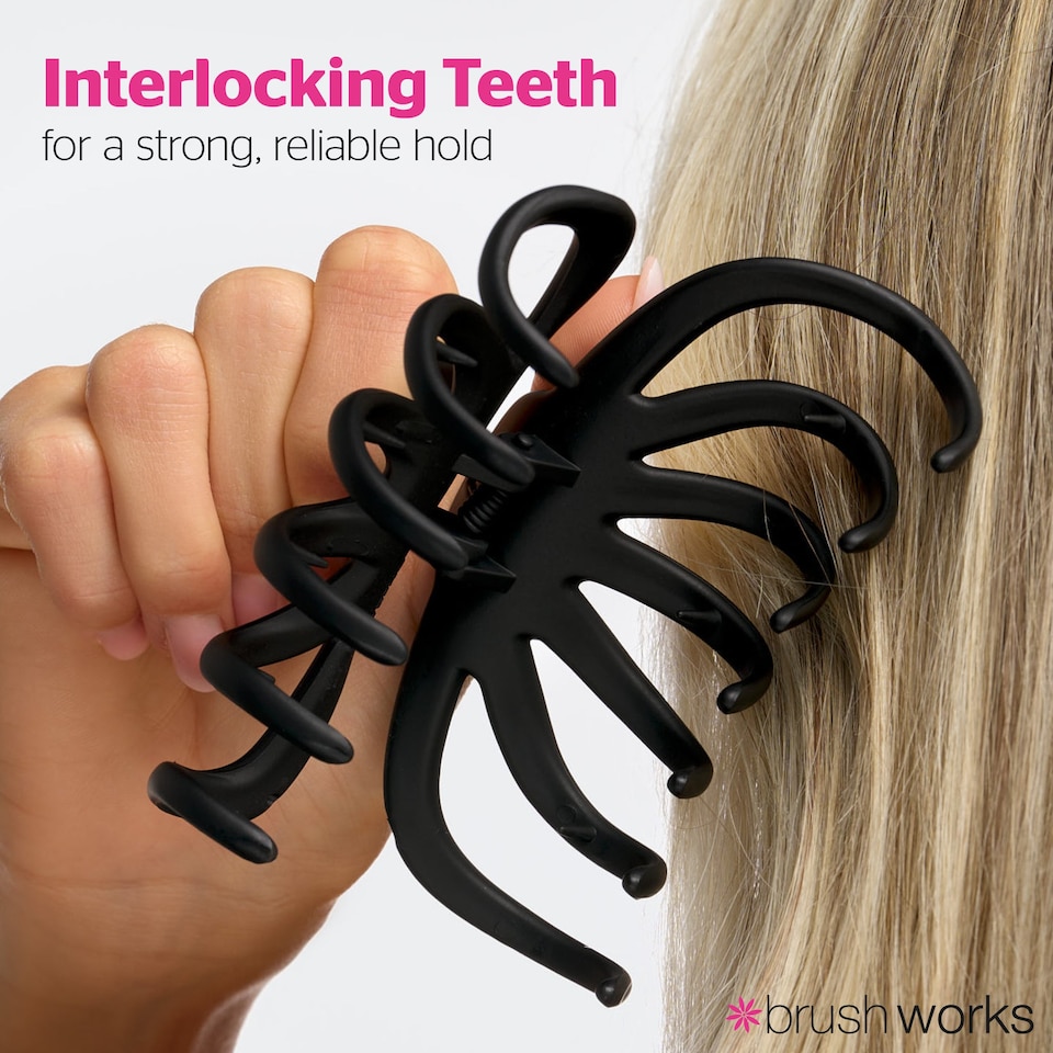 image 1 of Brushworks Matte Octopus Claw Clips 2-Pack Tortoiseshell | Black | Tortoiseshell