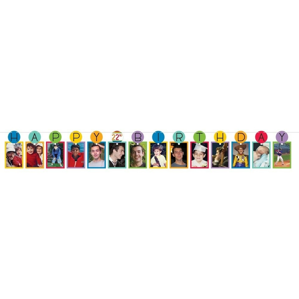 Amscan Photograph Happy Birthday Garland - Multicoloured - One Size