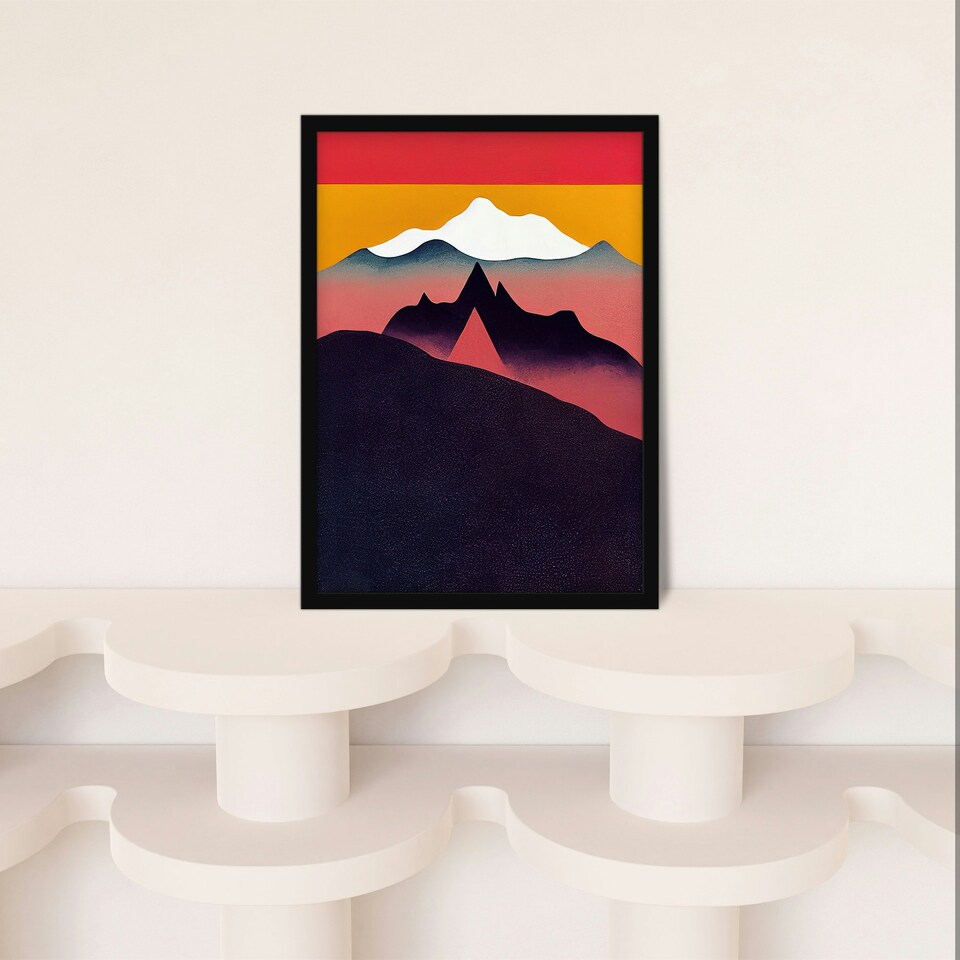 image 1 of Wild Scottish Mountains Minimalist Scotland Black Framed Wall Art Print A4