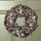 image 2 of 36cm Frosted Hanging Christmas Wreath with Pine Cones & Wooden Stars