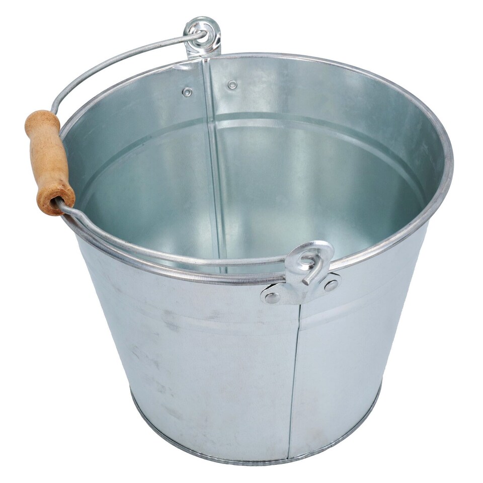 image 1 of 12L Galvanised Steel Metal Bucket Pail Water Coal Fire Greenhouse Garden Plant