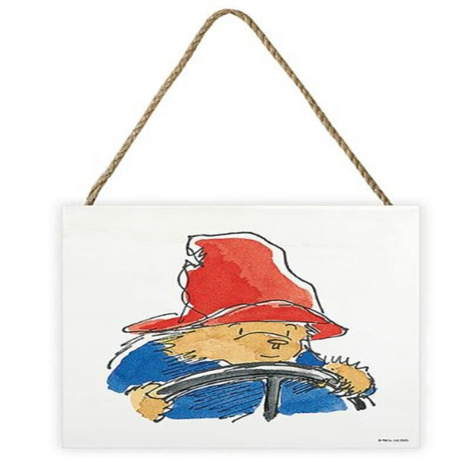 PADDINGTON BEAR (DRIVING WITH PADDINGTON) WOODEN BLOCK - WOOD PANEL - PADDINGTON BEAR