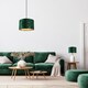 image 2 of Modern Green Crushed Velvet 10" Table/Pendant Lampshade with Shiny Copper Inner