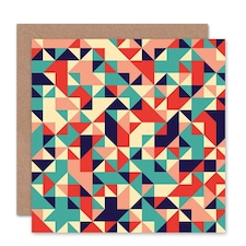 Abstract Triangles Pattern Art Blank Just to Say Card