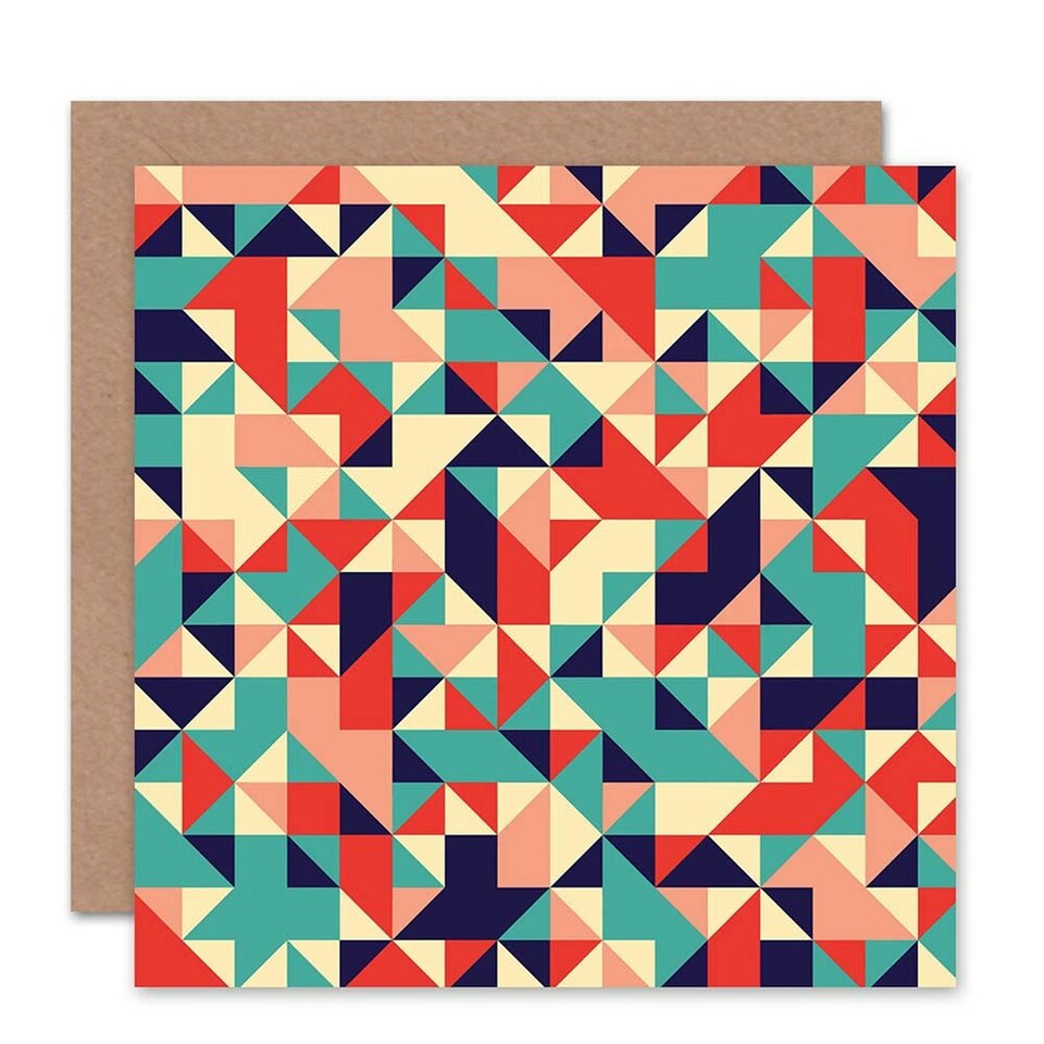 image 1 of Abstract Triangles Pattern Art Blank Just to Say Card