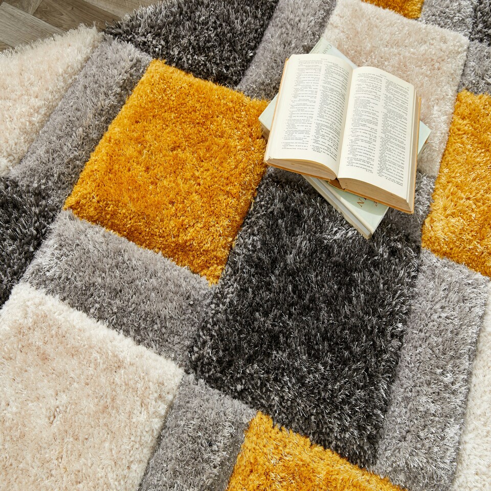 image 1 of Origins 3D GEO Shaggy Ochre (Yellow) 60x110