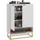 image 1 of HOMCOM Shoe Cabinet with 2 Chevron Doors, Adjustable Shelf for 12 Pairs