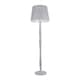 image 1 of ValueLights Victoria White Wood Floor Lamp Grey Taper Shade and Bulb