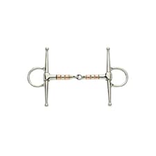 Lorina Copper Roller Full Cheek Jointed Snaffle - Silver/Copper - 5in