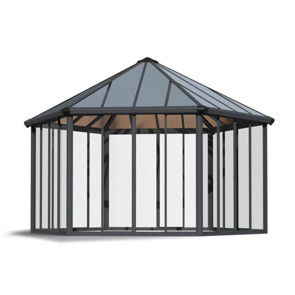 image 1 of Greenhouse Garda Garden Conservatory Bronze - Polycarbonate/Acrylic - L595 x W517 x H332 cm - Grey