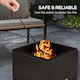 image 5 of Outsunny Smokeless Fire Pit, Square Metal Bonfire Stove, Black | Black | Black | 48 x 48 x 41 cm